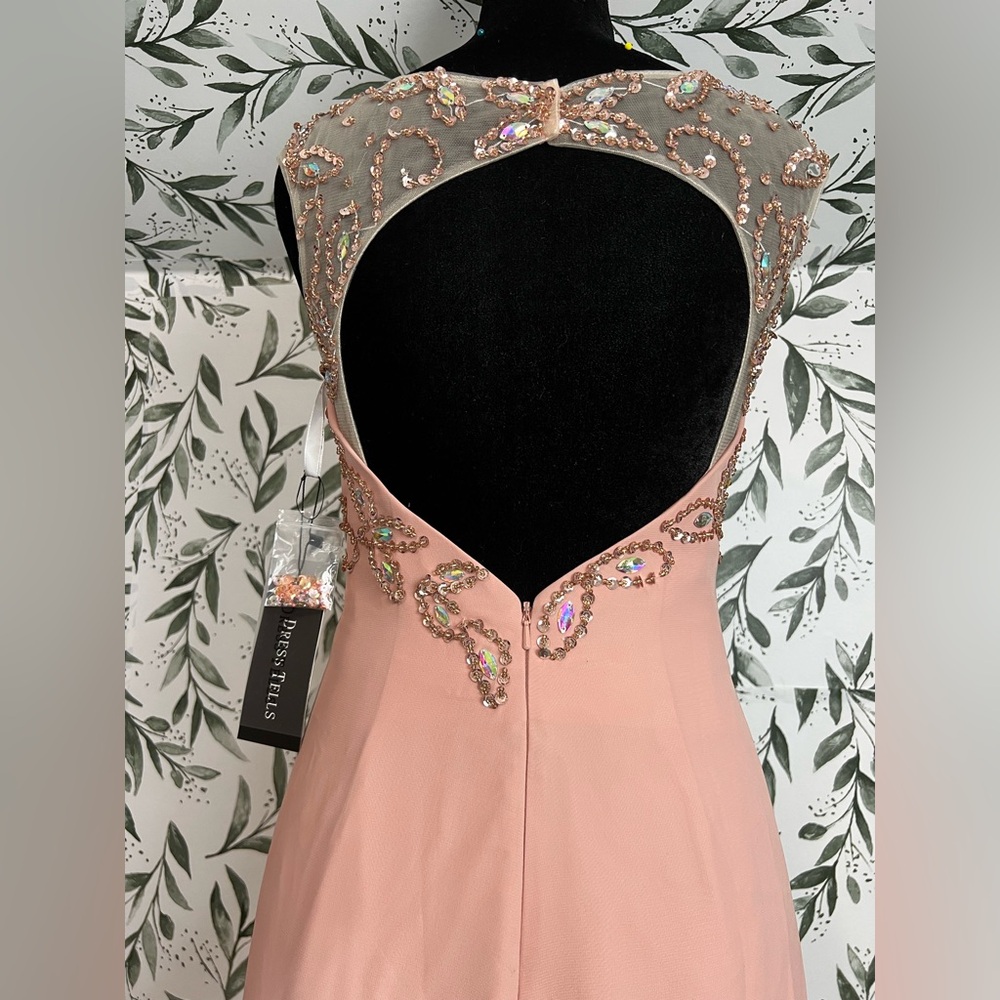 Prom Wedding Maxi Pale Pink Formal Dress Size XS (2) NWT Pageant Ball Gown #9 - Picture 11 of 11